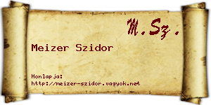 Meizer Szidor névjegykártya